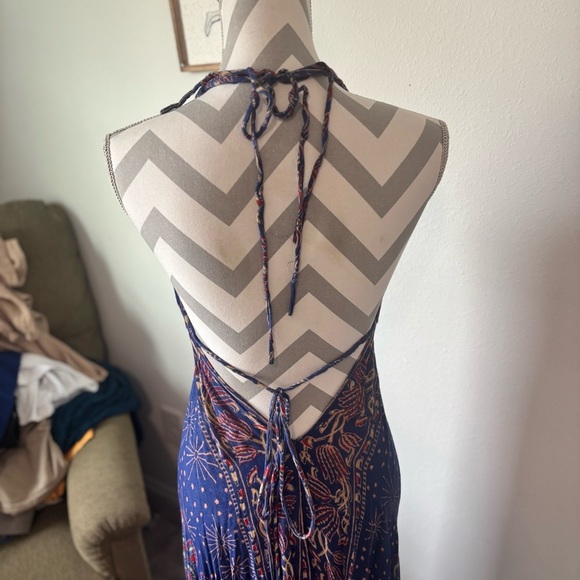 Women’s Boho Halter Maxi Dress – Strappy Open Back Festival Dress – Size Small - Picture 6 of 9